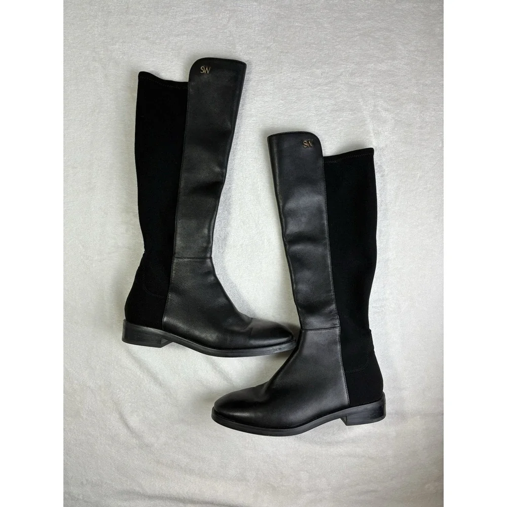 Stuart Weitzman Keelan Over Knee Boots Sz 7 B Black Women's Riding Tall